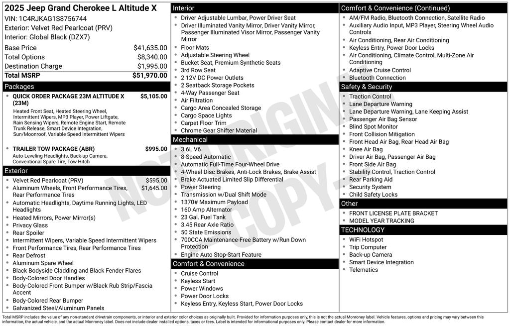 New 2025 Jeep Grand Cherokee L Laredo SUV