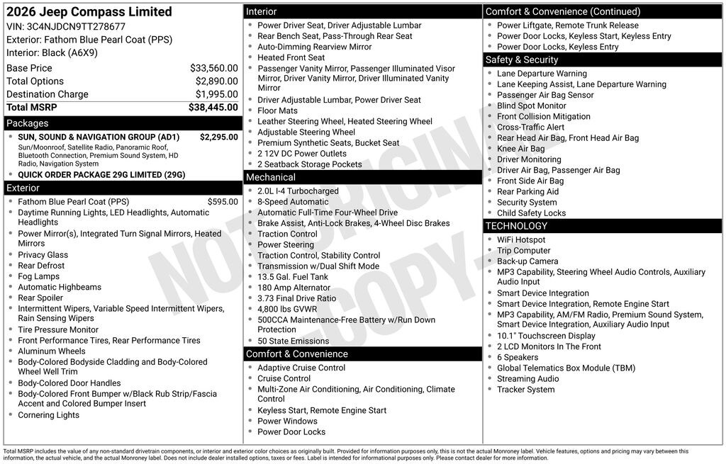 New 2026 Jeep Compass Limited SUV
