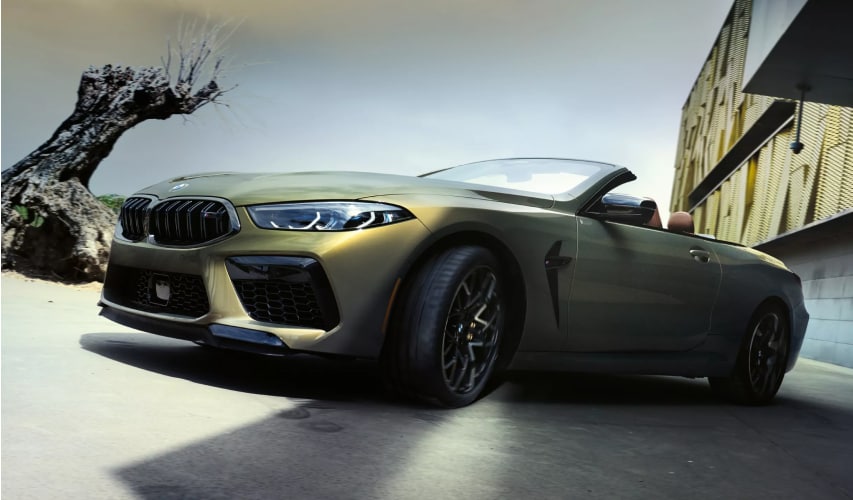 Parked Green BMW Sedan