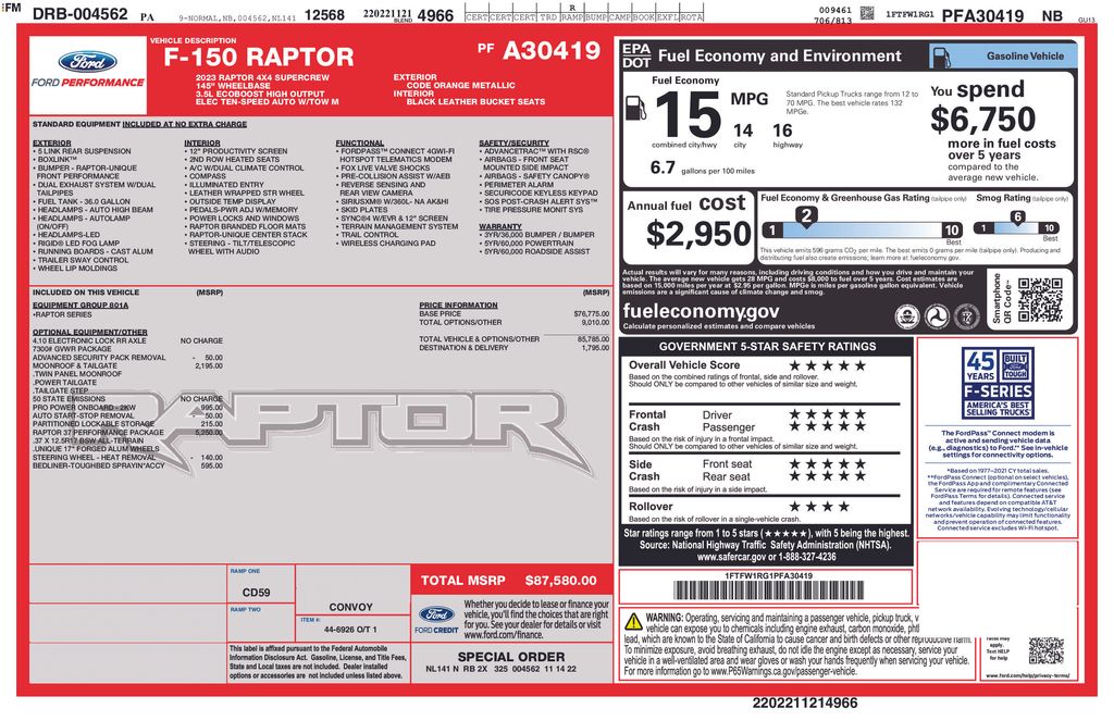 2023 Ford F-150 Raptor Code Orange at Auto Express Rt. 8