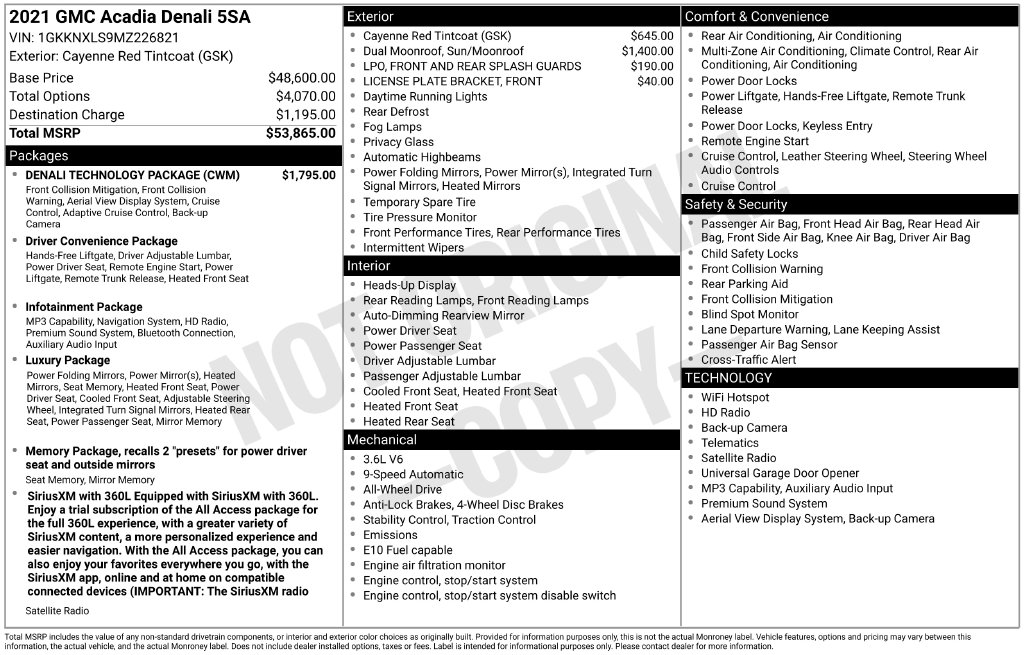 2021 GMC Acadia photo 6 of 12
