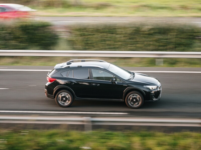 SUV driving on the road