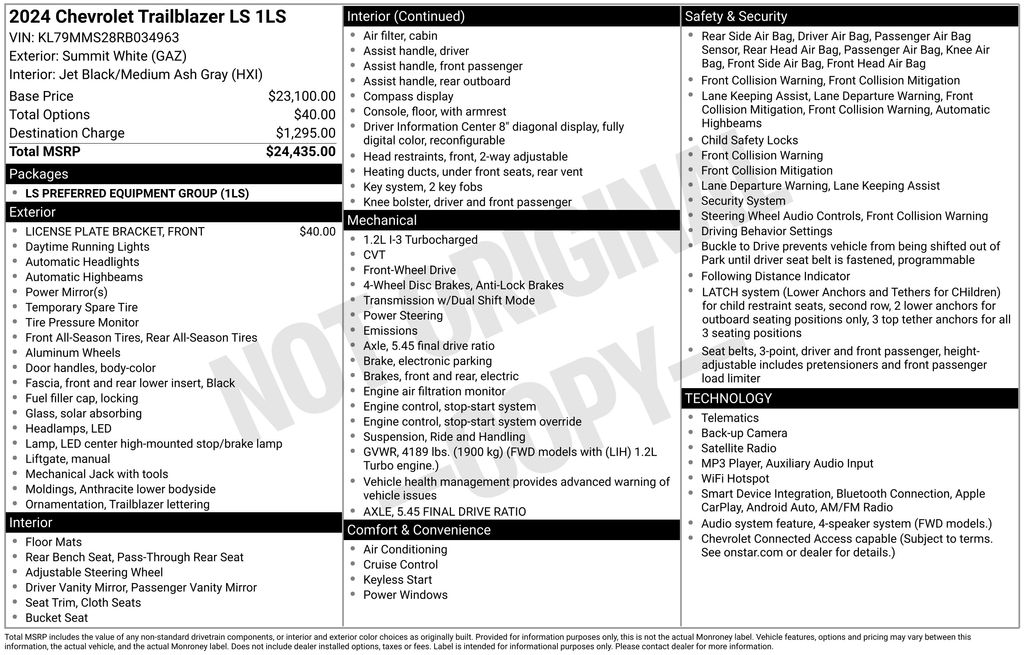 2024 Chevrolet Trailblazer LS Summit White at Nick Chevrolet