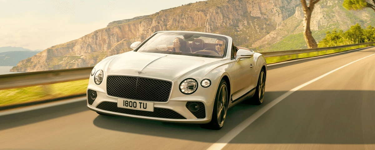 White Bentley Continental GT Convertible with Lane Assist