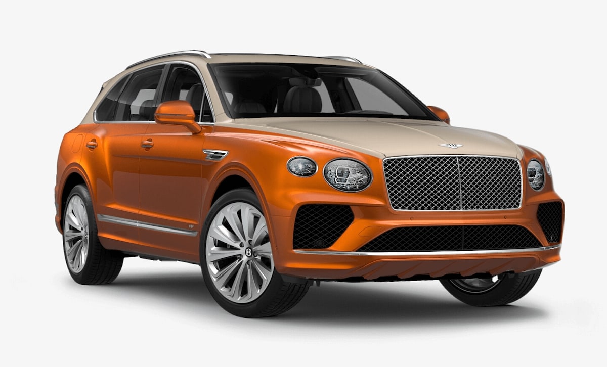 Bentley Bentayga in Magnolia (Solid) over Orange Flame