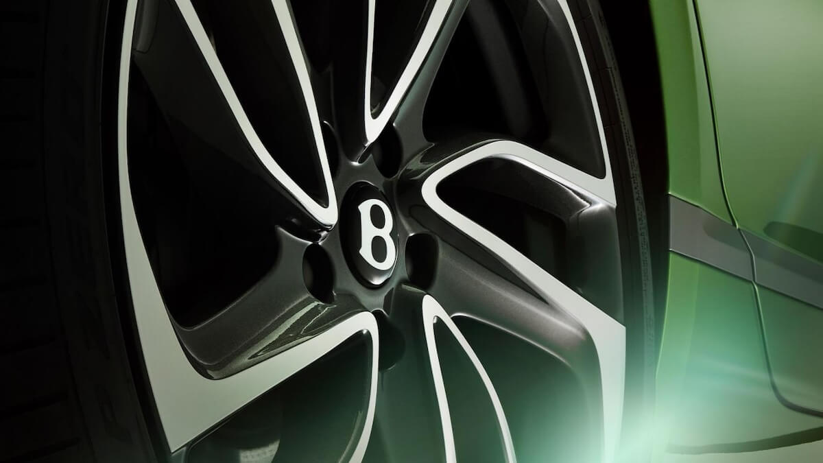 Close up shot of a Bentley wheel