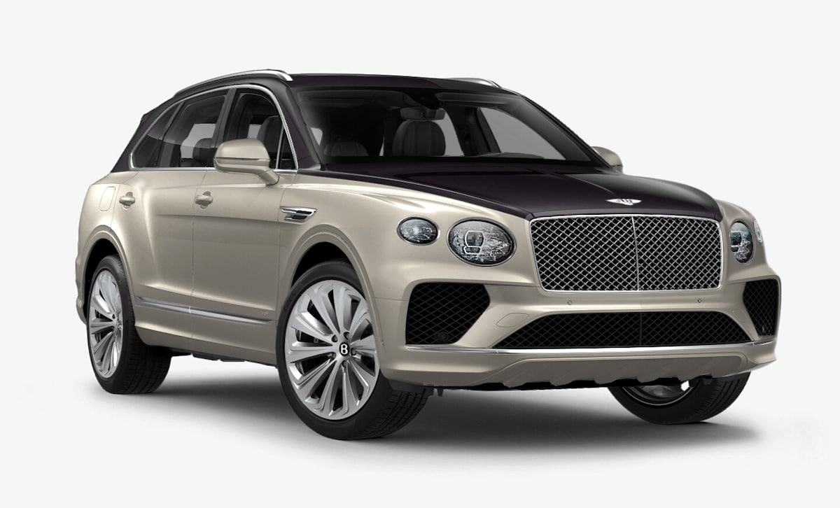 Bentley Bentayga in Damson over Silver Storm
