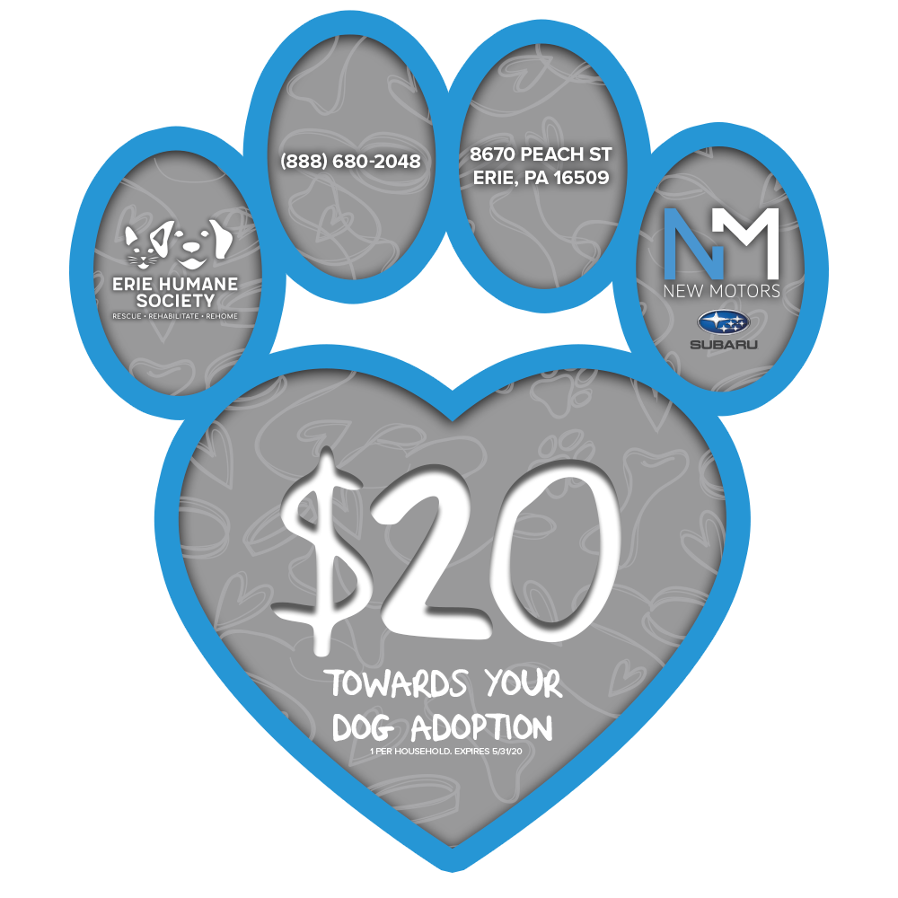 Erie Humane Society Dog Adoption Voucher