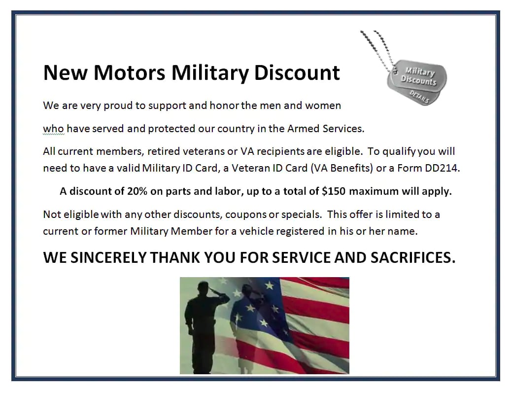 Military Discount | New Motors Subaru