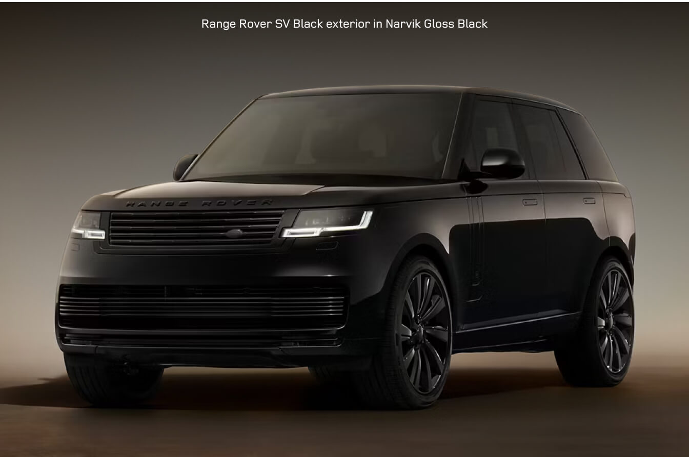 2026 Range Rover Sport SV showcases its sleek front profile in a studio.