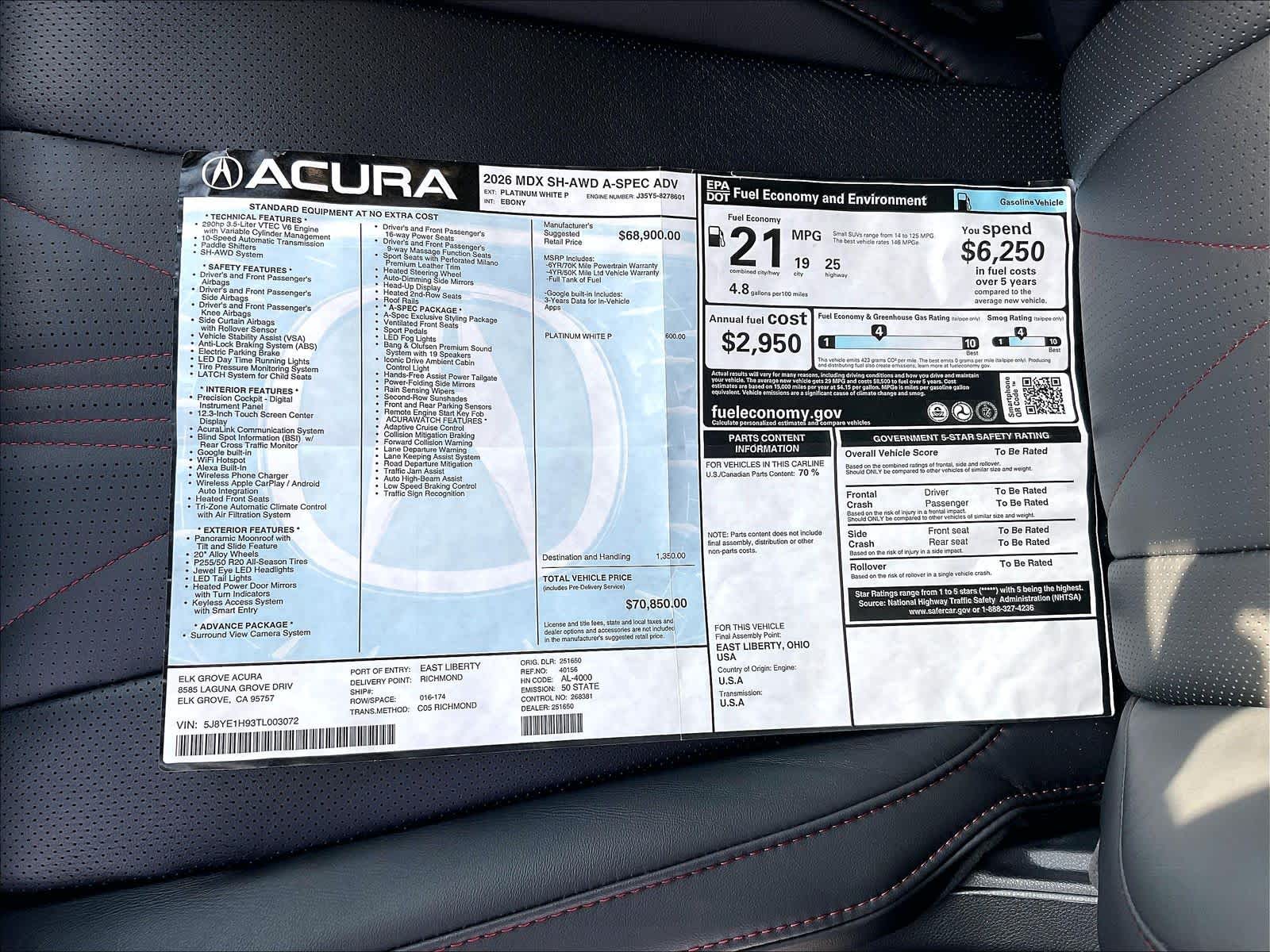 2026 Acura MDX A-Spec w/Advance Package - Photo 35