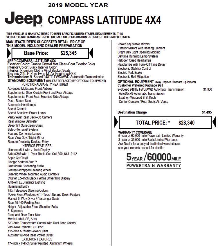 Used 2019 Jeep Compass Latitude 4x4