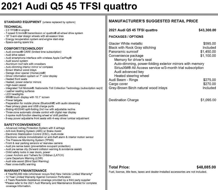 Used 2021 Audi Q5 Premium 45 TFSI quattro