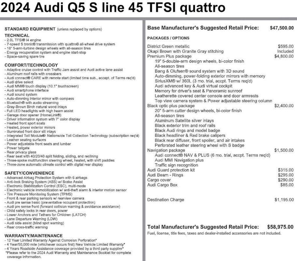 Used 2024 Audi Q5 S Line Premium Plus 45 TFSI quattro