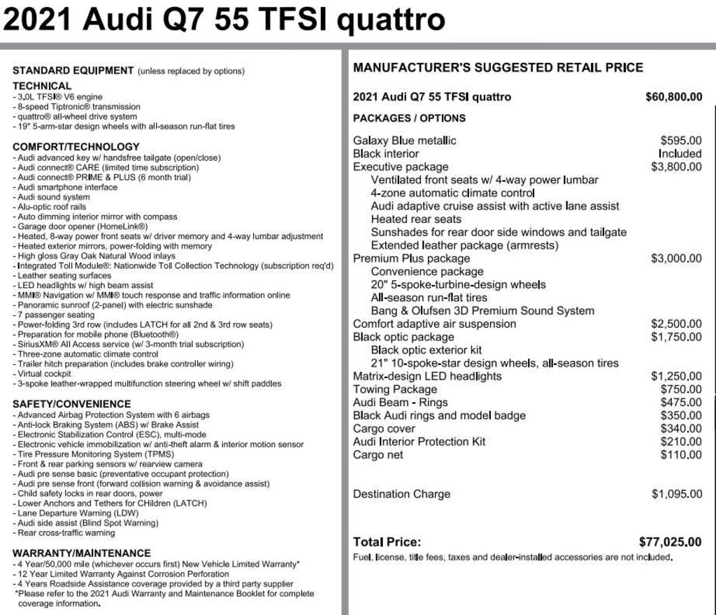 Used 2021 Audi Q7 Premium Plus 55 TFSI quattro