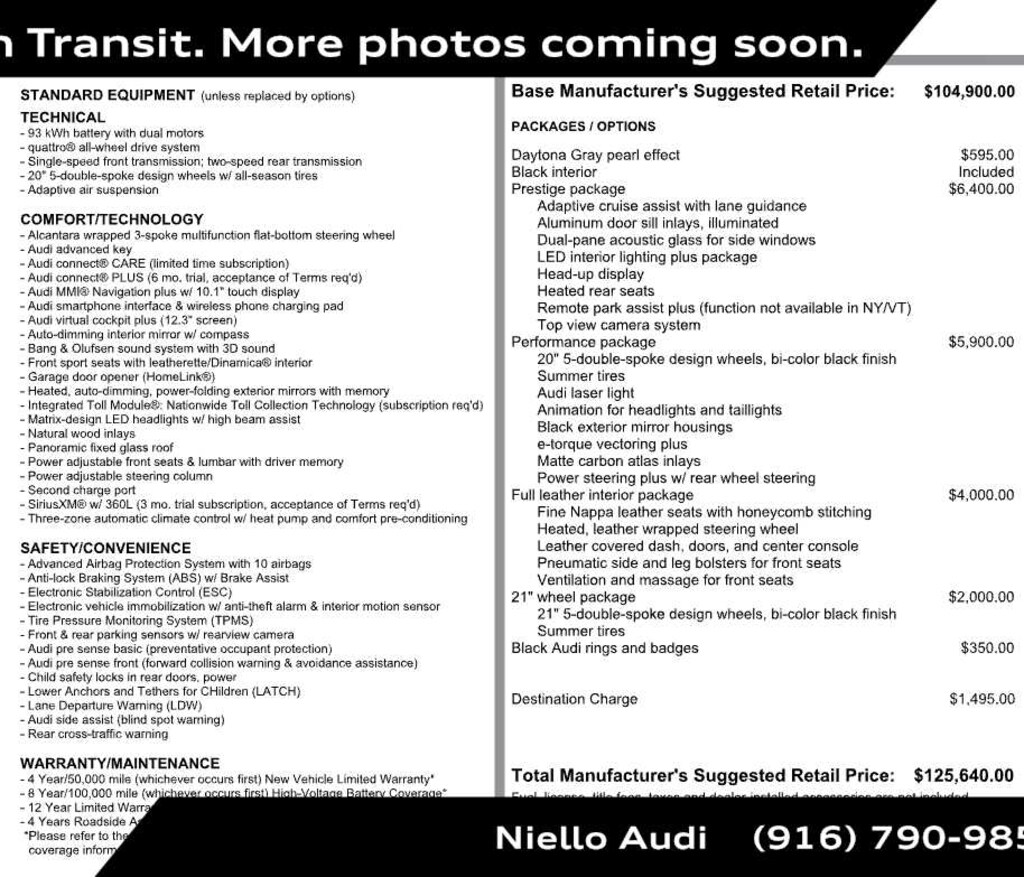 Used 2023 Audi e-tron GT Prestige quattro