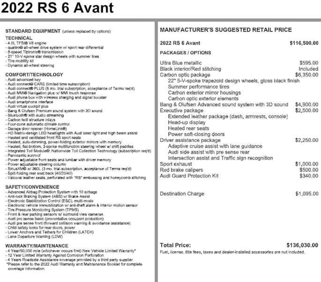 Used 2022 Audi RS 6 Avant 4.0 TFSI quattro