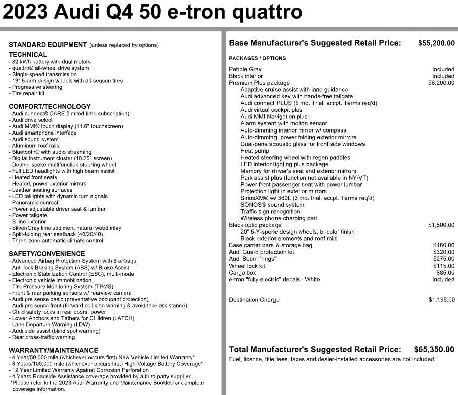 Used 2023 Audi Q4 e-tron Premium Plus 50 quattro