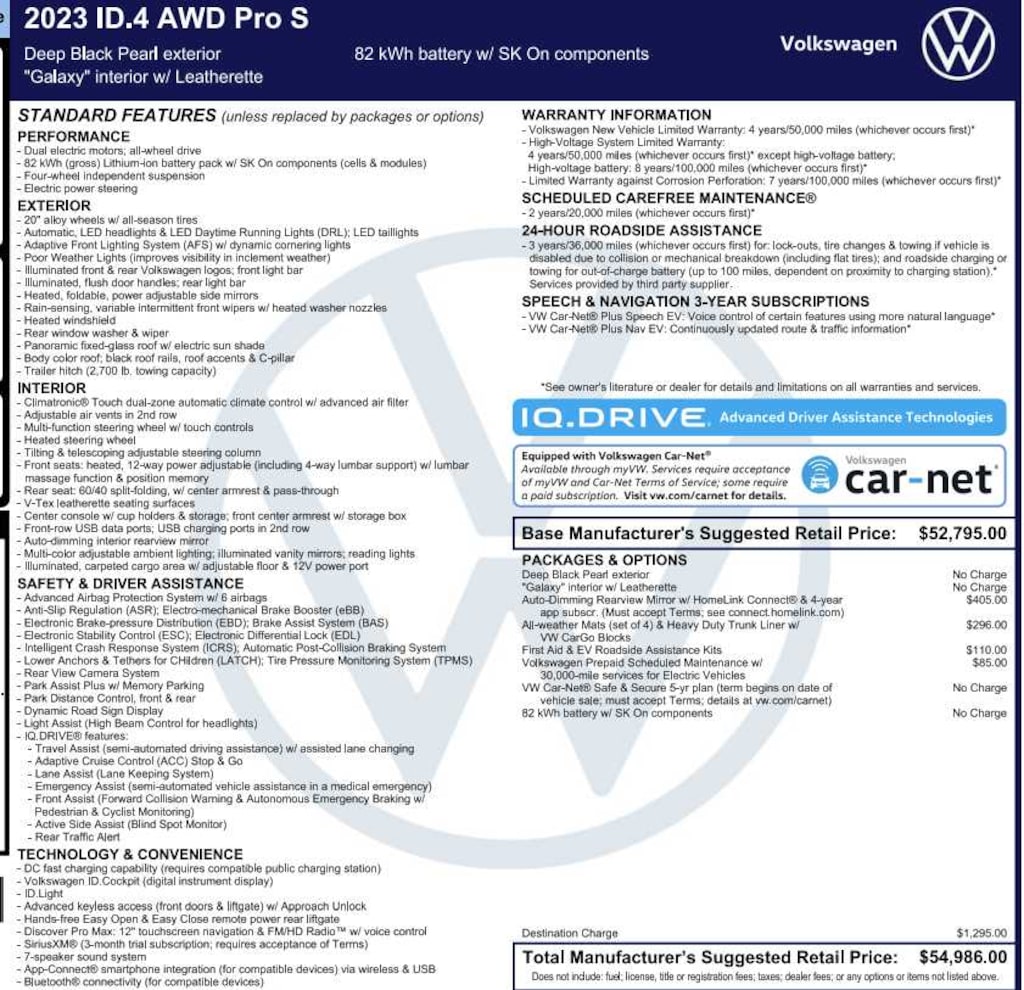 Used 2023 Volkswagen ID.4 Pro S AWD w/SK On Battery