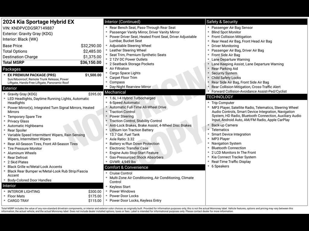 Certified 2024 Kia Sportage Hybrid EX SUV