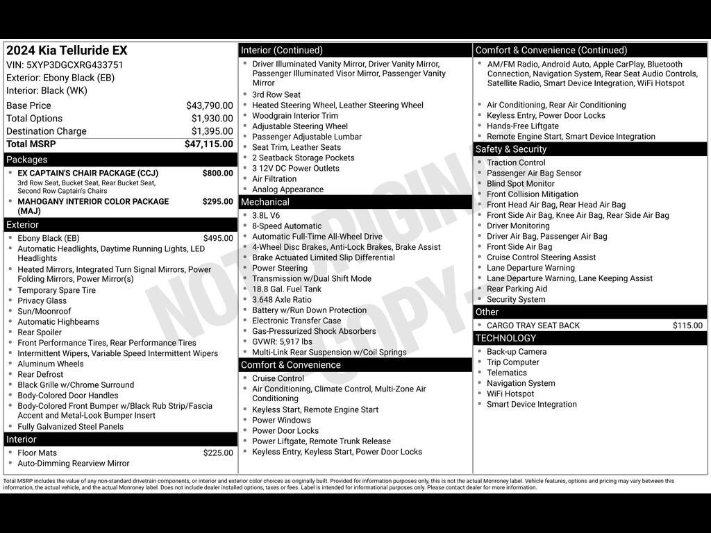 Certified 2024 Kia Telluride EX SUV