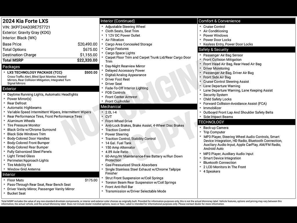 Certified 2024 Kia Forte LXS with VIN 3KPF24AD3RE757721 for sale in Newton, NJ