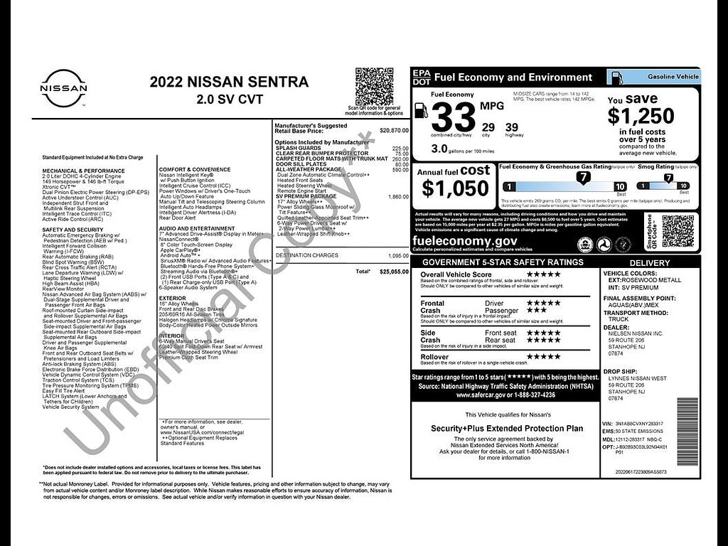 Used 2022 Nissan Sentra SV Sedan