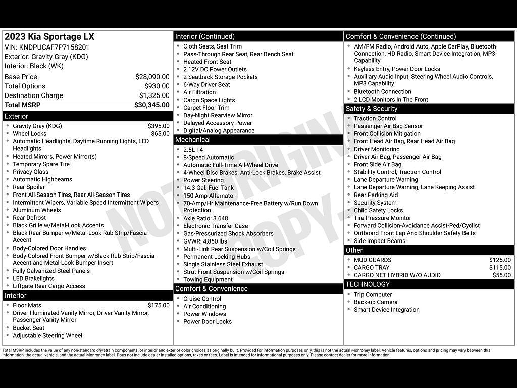 Certified 2023 Kia Sportage LX with VIN KNDPUCAF7P7158201 for sale in Newton, NJ