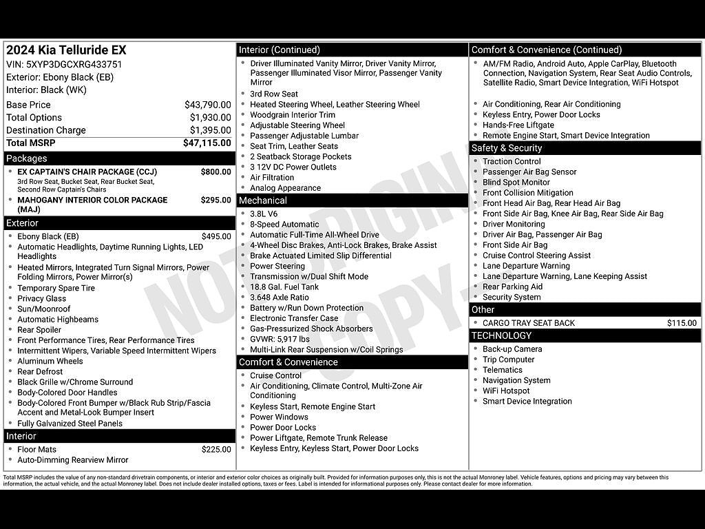 Certified 2024 Kia Telluride EX SUV