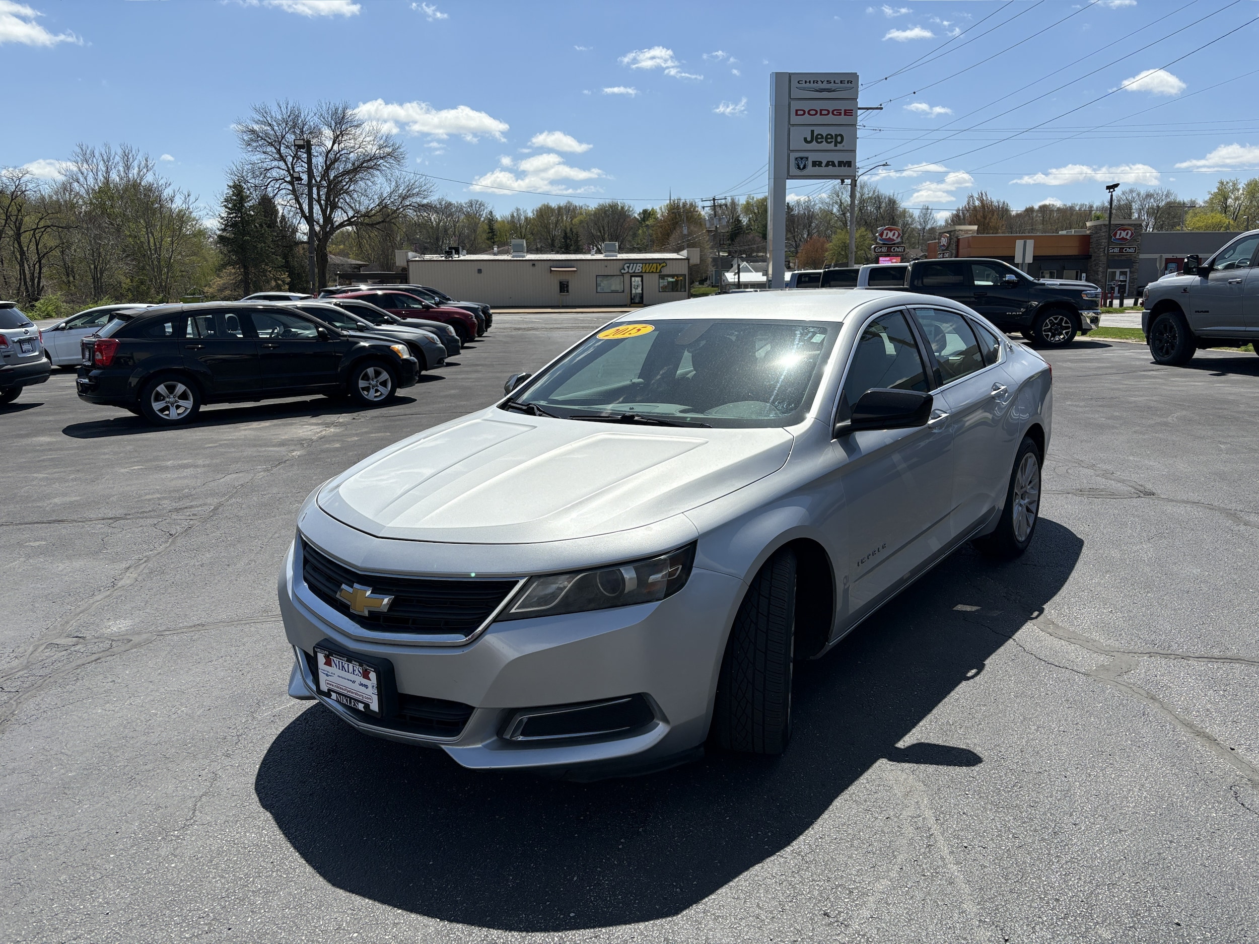 Used 2015 Chevrolet Impala 1LS with VIN 1G11Z5SL9FU107363 for sale in Petersburg, IL