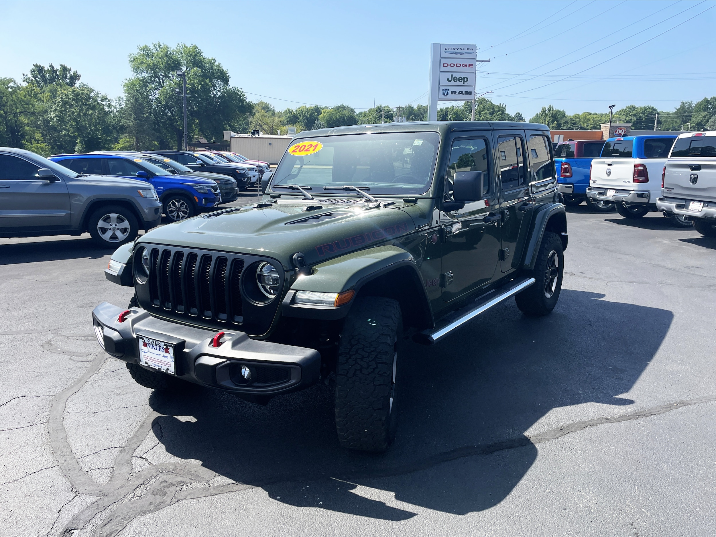 Used 2021 Jeep Wrangler Unlimited Rubicon with VIN 1C4HJXFG4MW551127 for sale in Petersburg, IL