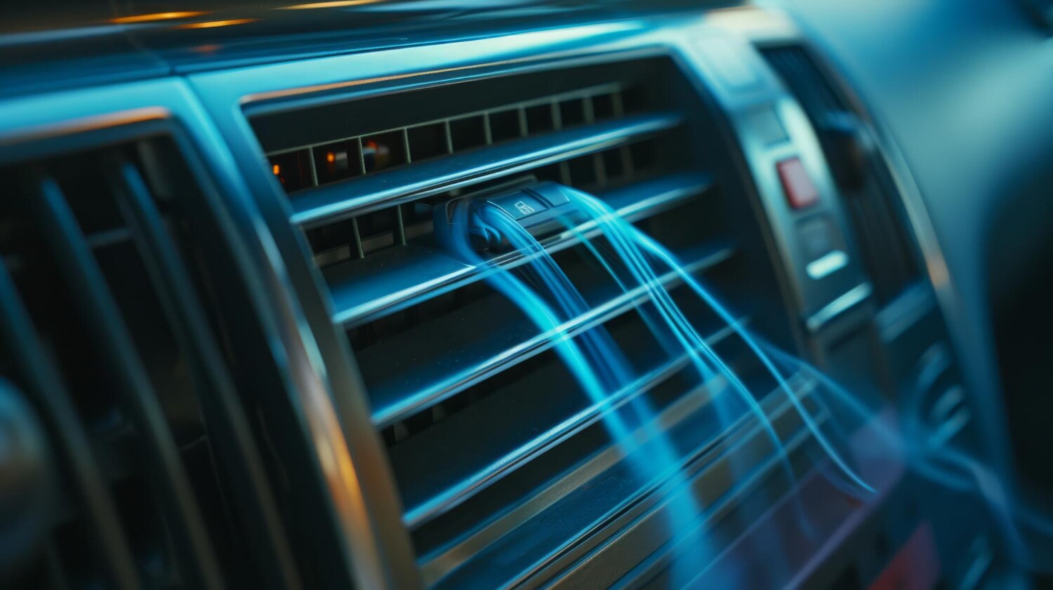 Illustrated cold air coming out of A/C vent