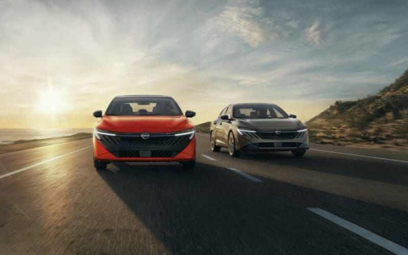 Two Nissan Sentras on highway
