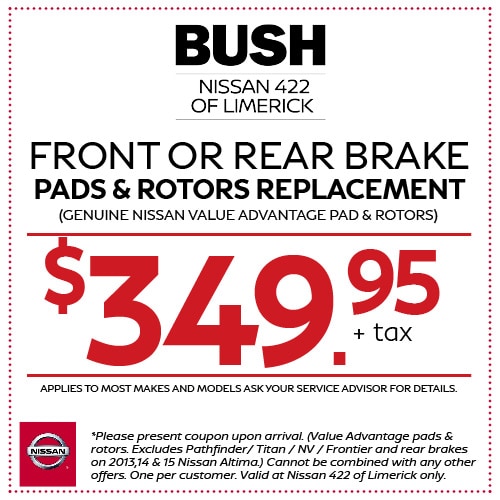 Nissan Service Coupons & Service Specials at Nissan 422 of Limerick