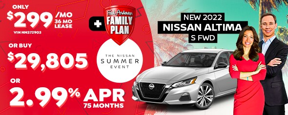 New 2022 Altima - $299/mo for 36mo lease