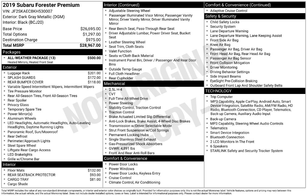 Used 2019 Subaru Forester Premium SUV