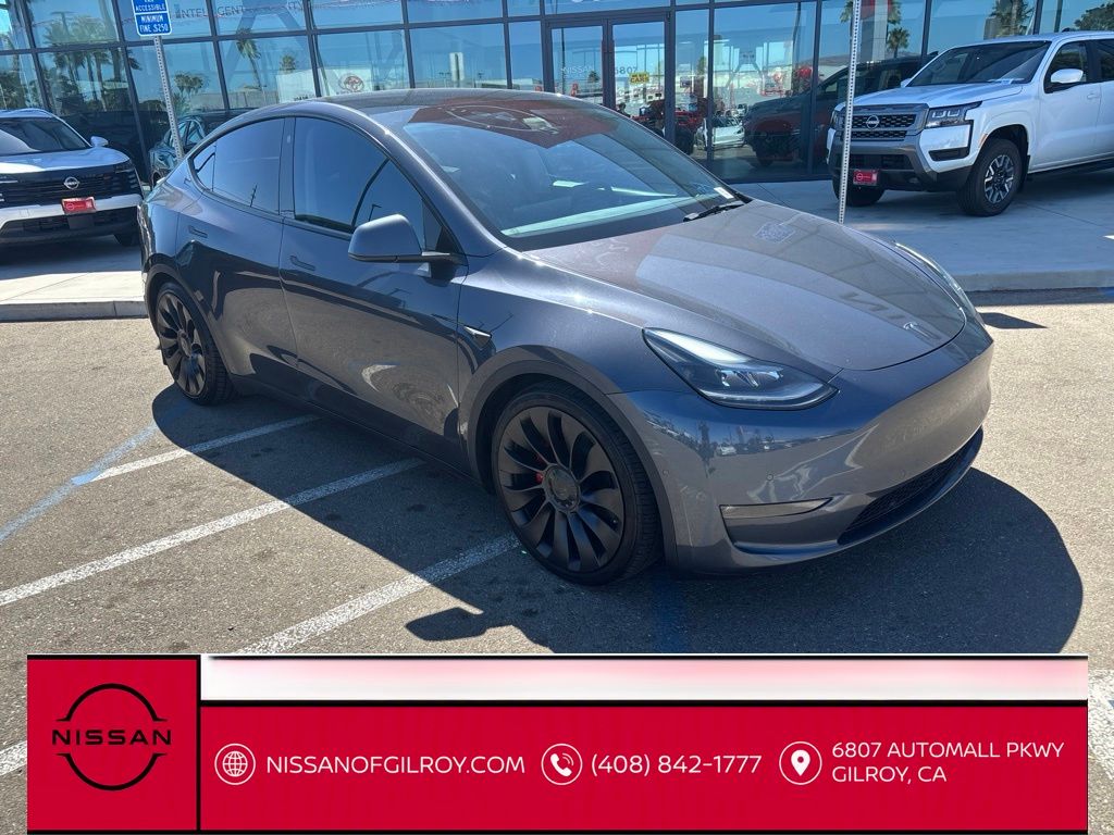 Used 2021 Tesla Model Y Performance with VIN 5YJYGDEF9MF195056 for sale in Gilroy, CA