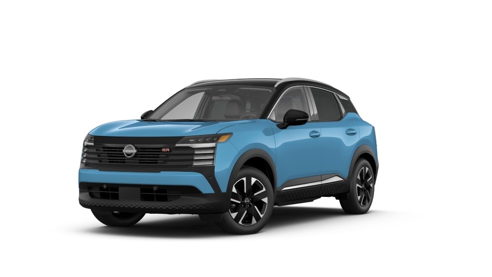 2027 Nissan Kicks SR shown in Super Black/Arctic Ice Blue Metallic*