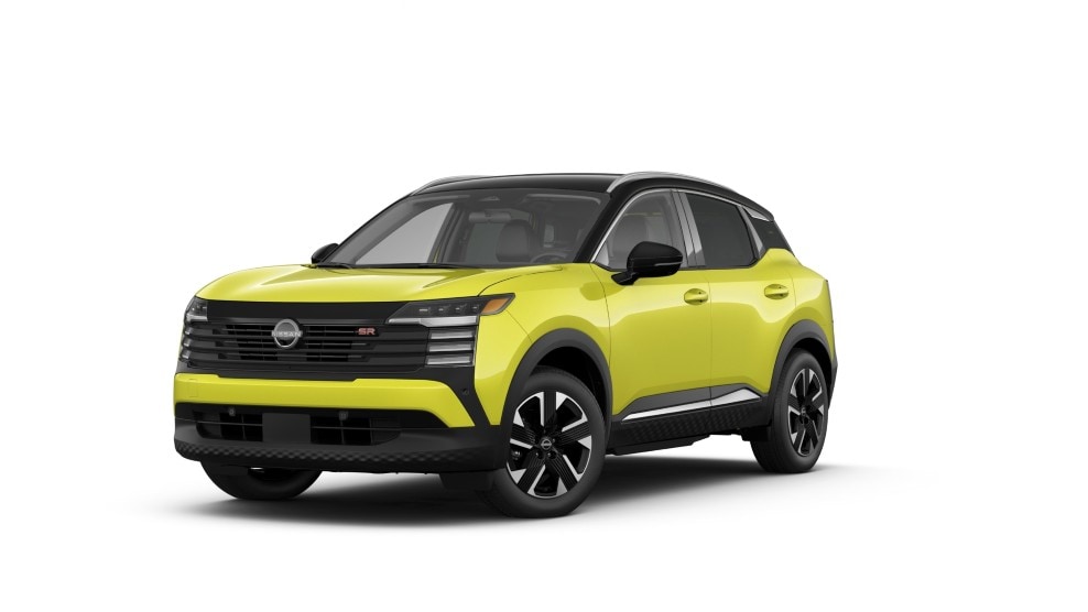 2027 Nissan Kicks SR shown in Super Black/Yuzu Yellow Metallic*