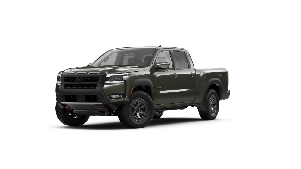 2027 Nissan Frontier Crew Cab PRO-4X Long Bed shown in Green Metallic