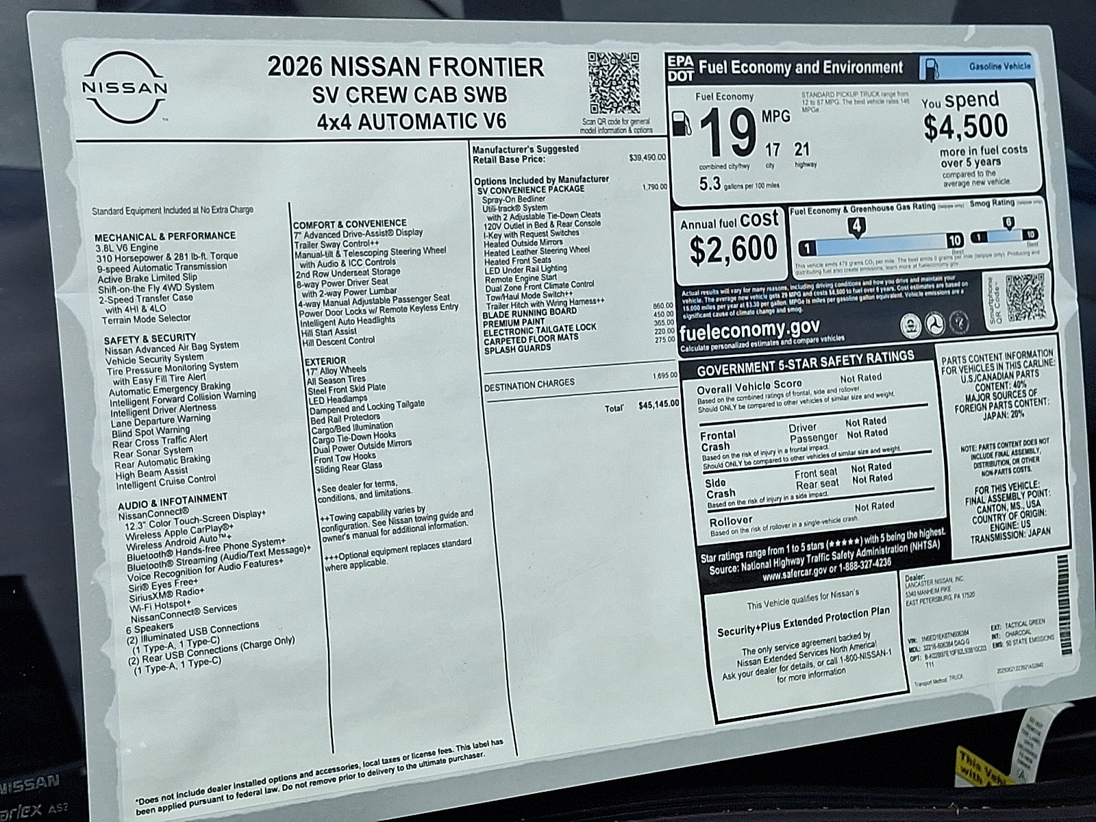 2026 Nissan Frontier SV - Photo 6