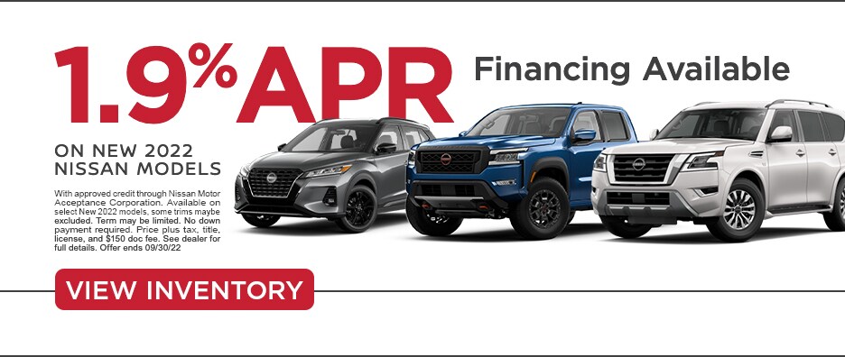 1.9% APR on new Nissans