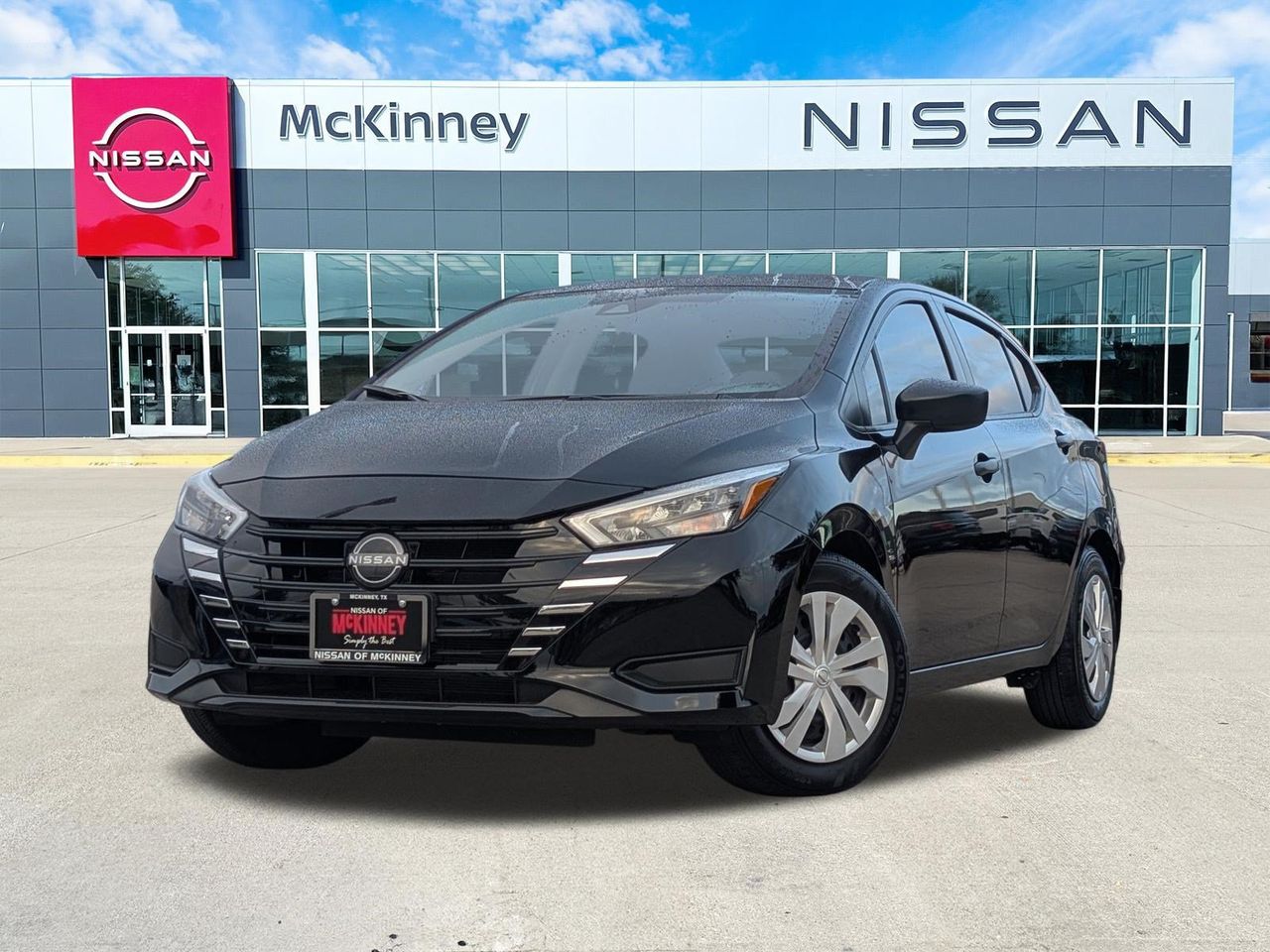 Super Black 2025 Nissan Versa Sedan Front-Wheel Drive Continuously Variable Transmission