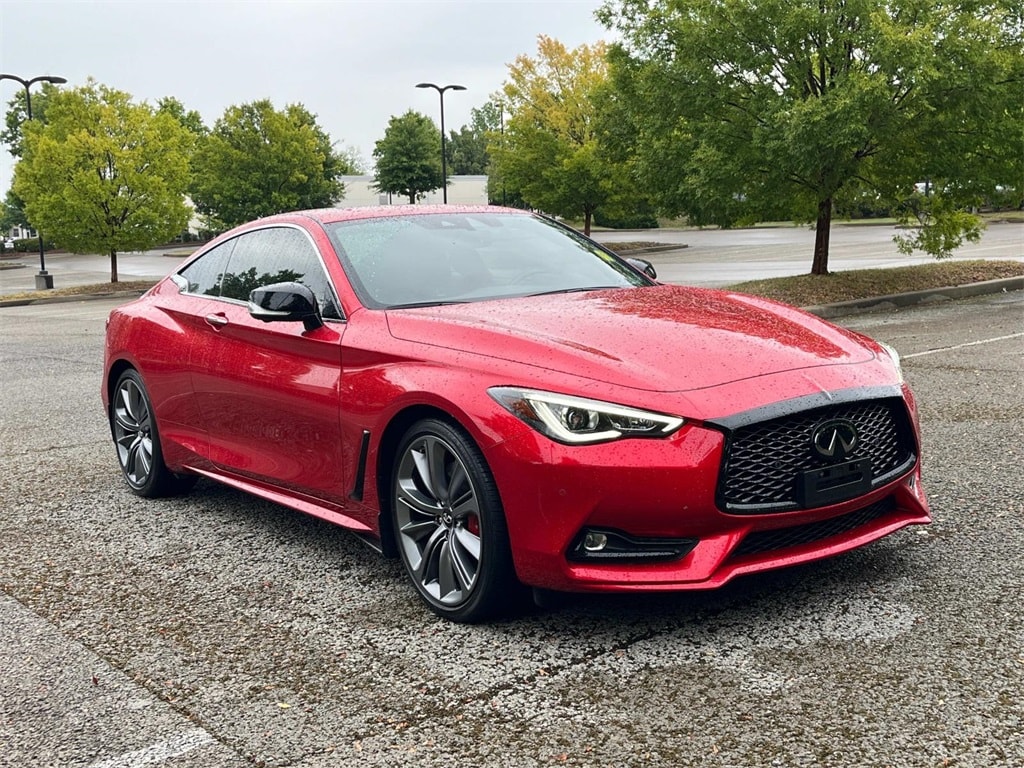 Used 2021 INFINITI Q60 Coupe RED SPORT with VIN JN1FV7LL3MM560381 for sale in Franklin, TN