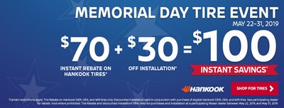 MEMORIAL DAY TIRE EVENT 5/22-5/31, 2019 MEMORIAL DAY TIRE EVENT 5/22-5/31, 2019