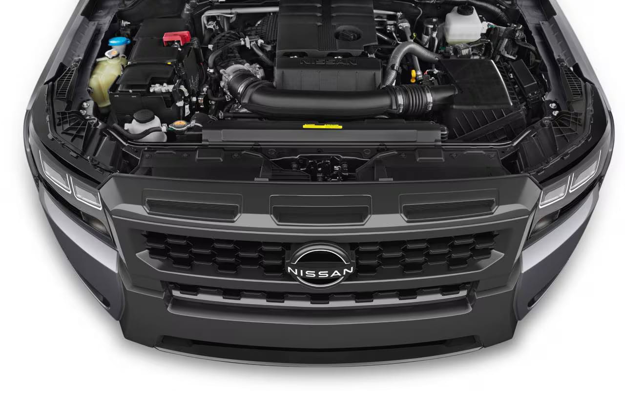 a view of the engine in the 2026 Nissan Frontier