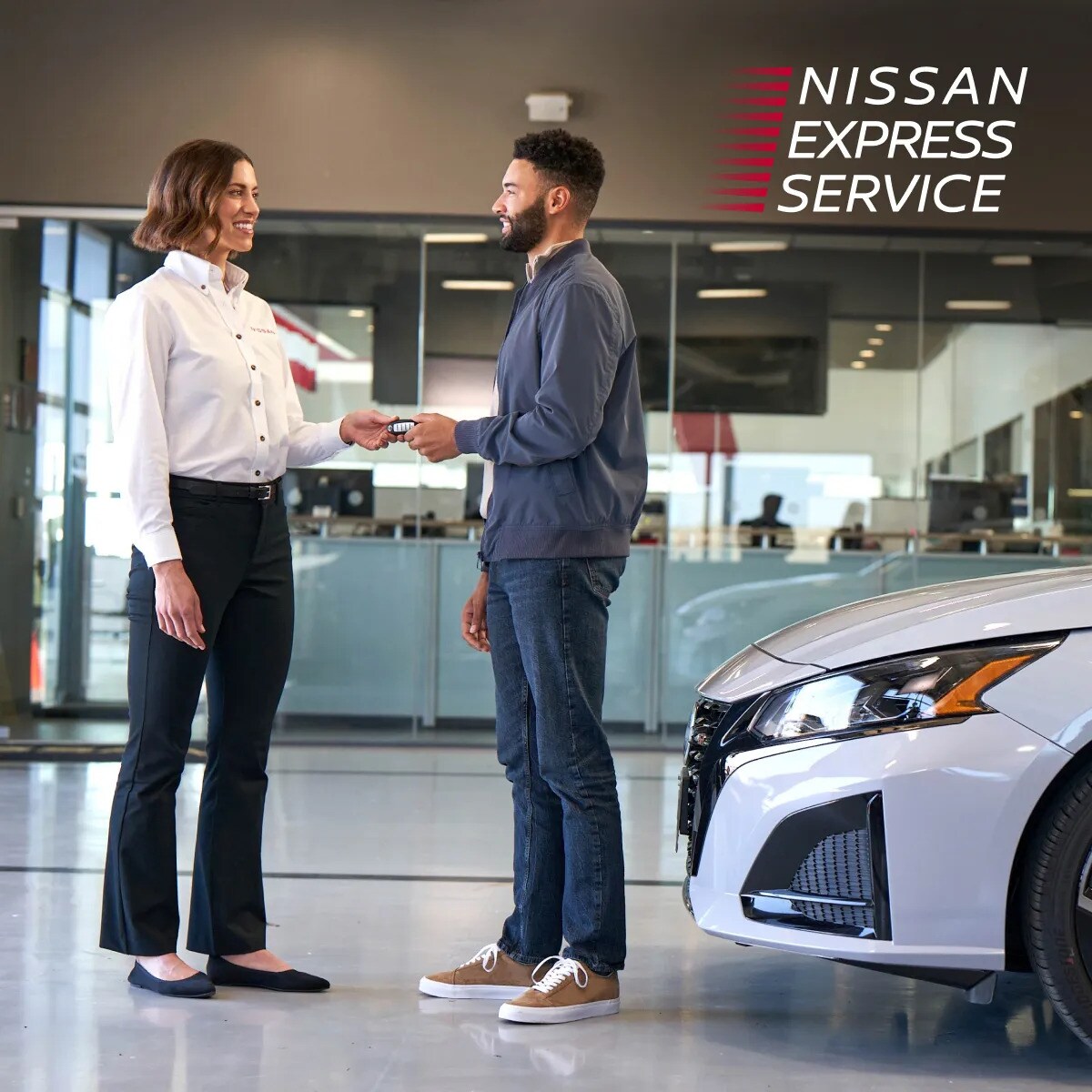 A view of the nissan service center