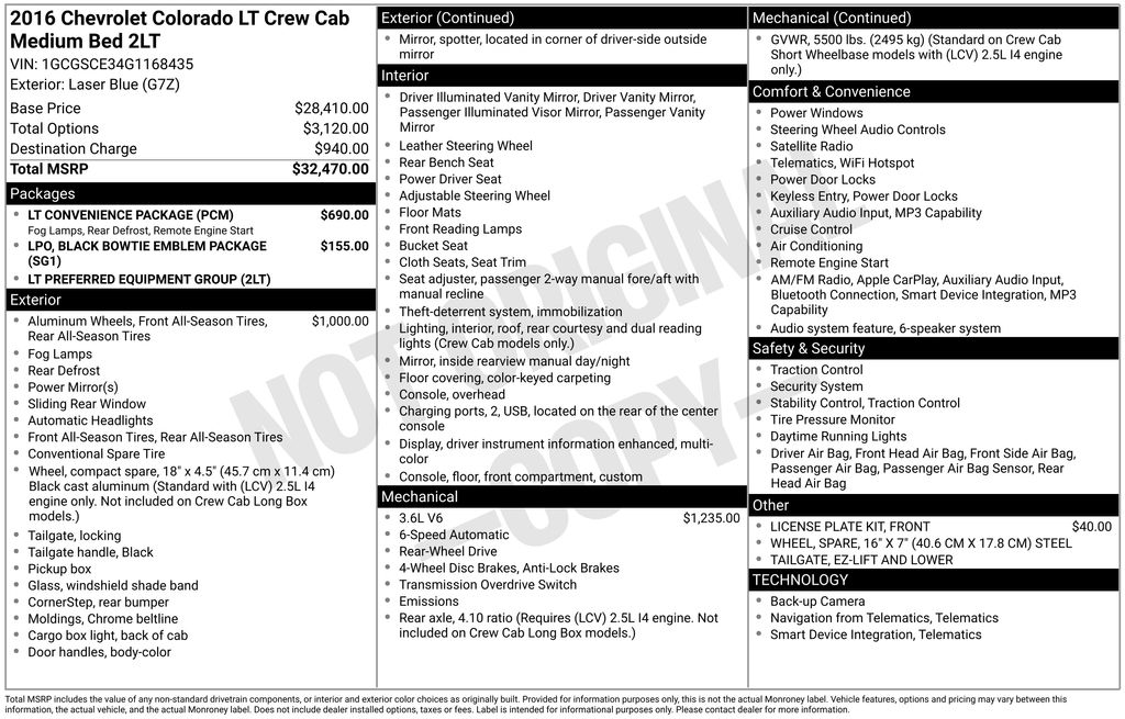 2016 Chevrolet Colorado 2WD LT Crew Cab Short Box's photo