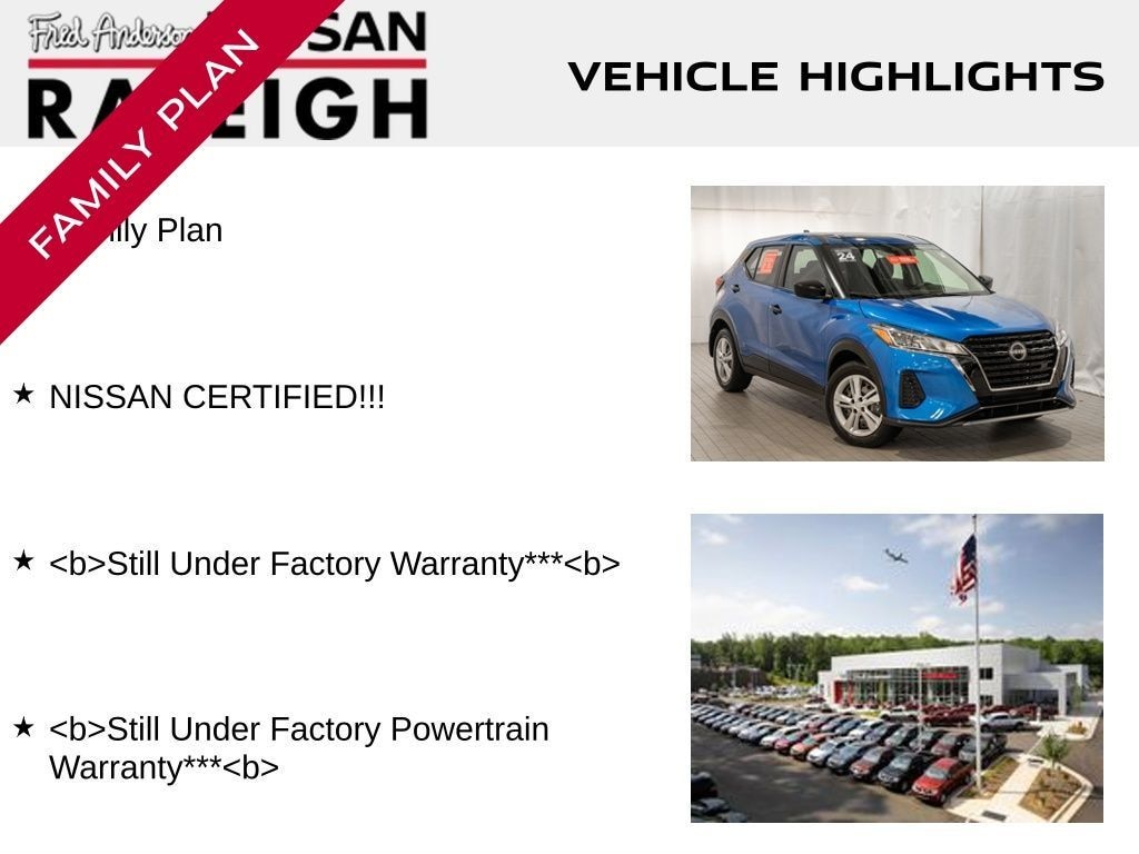 Certified 2024 Nissan Kicks S SUV