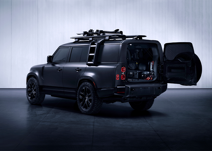 Defender with rear cargo open